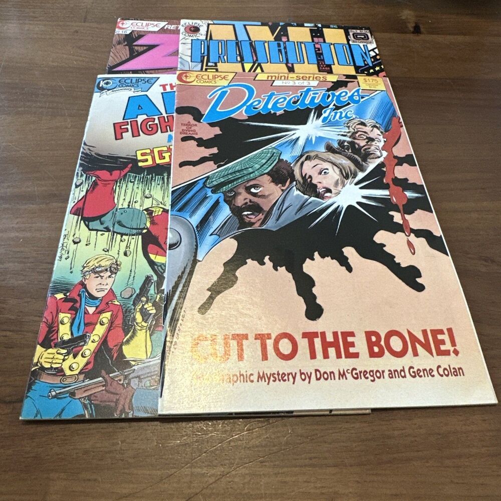 Lot Of 4 Eclipse Comic Books Zot Axel Pressbutton Detectives Inc Air Fighters
